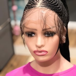 ElegantWigs 30&quot; Black Cornrow Braided Ponytail Made on a Full Lace Wig *Ready To Ship* *Just As Pictured*