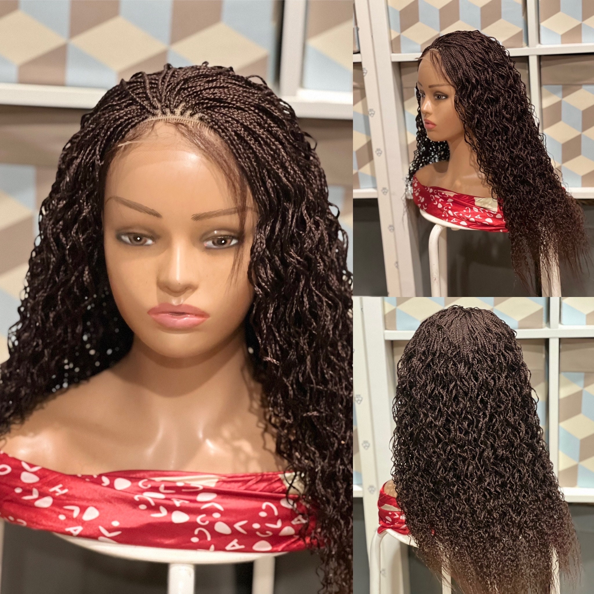 Braided Lace Wig Brown - Etsy