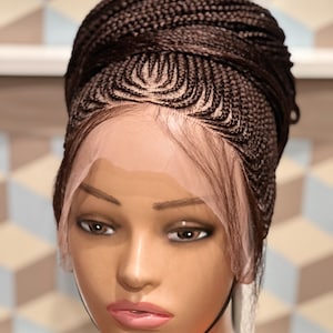 ElegantWigs 30&quot; Brown  Cornrow Braided Ponytail Made on a Full Lace Wig * *Just As Pictured*