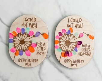 I Could Not Wish For Magnet DIY Handprint Mothers Day Magnet Gifts for Mom Mother's Day Magnet Grandma Personalized Gift for Her Magnet