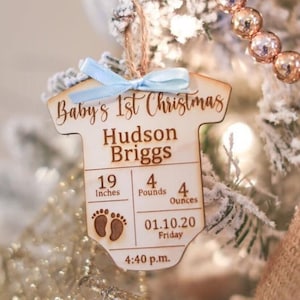 Baby Christmas Ornament Baby First Christmas Ornament Birth Stats Ornament Baby Announcement Ornament Newborn Christmas Ornament New Baby