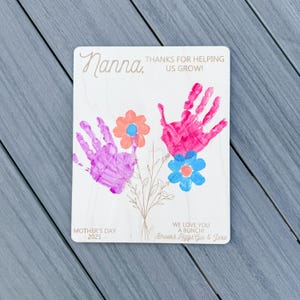 Flower Handprint Art Gift Mothers Day Gift Gigi Handprint Art DIY Hand Print Mothers Day Sign Handprint Art Grandma Personalized Handprint