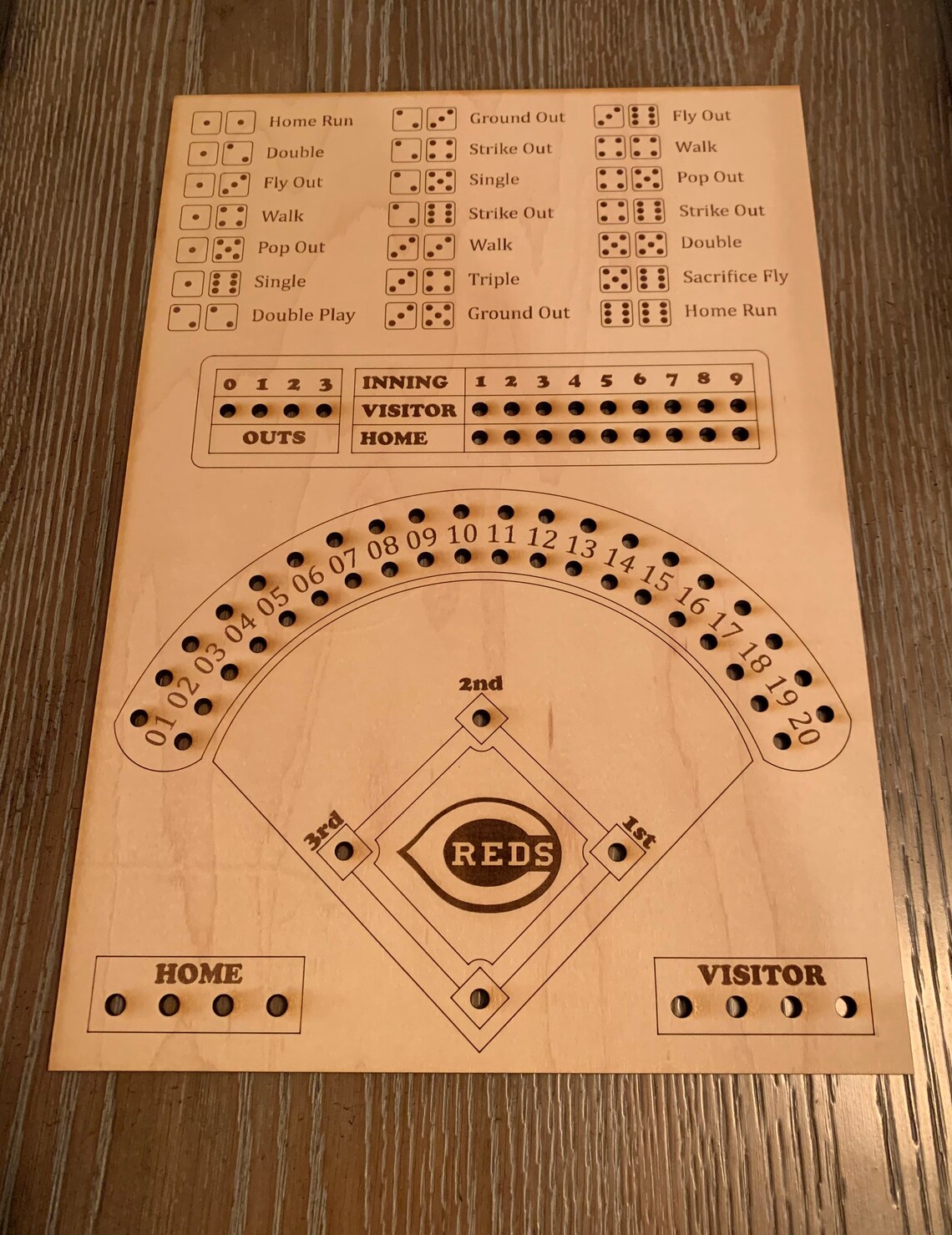 Custom Baseball Dice Board Game Dice and Marbles Board Game Etsy