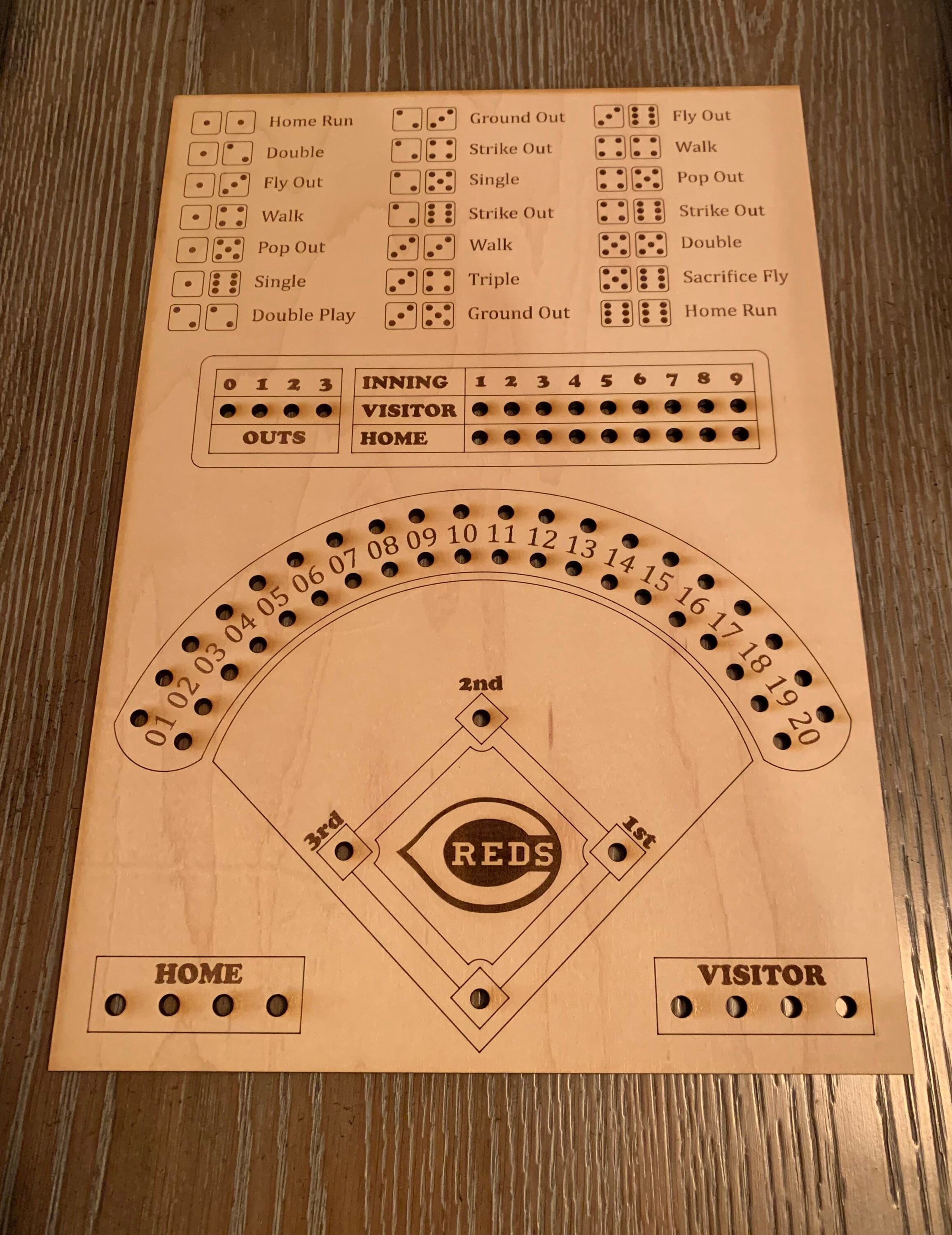 Custom Baseball Dice Board Game Dice and Marbles Board Game Etsy