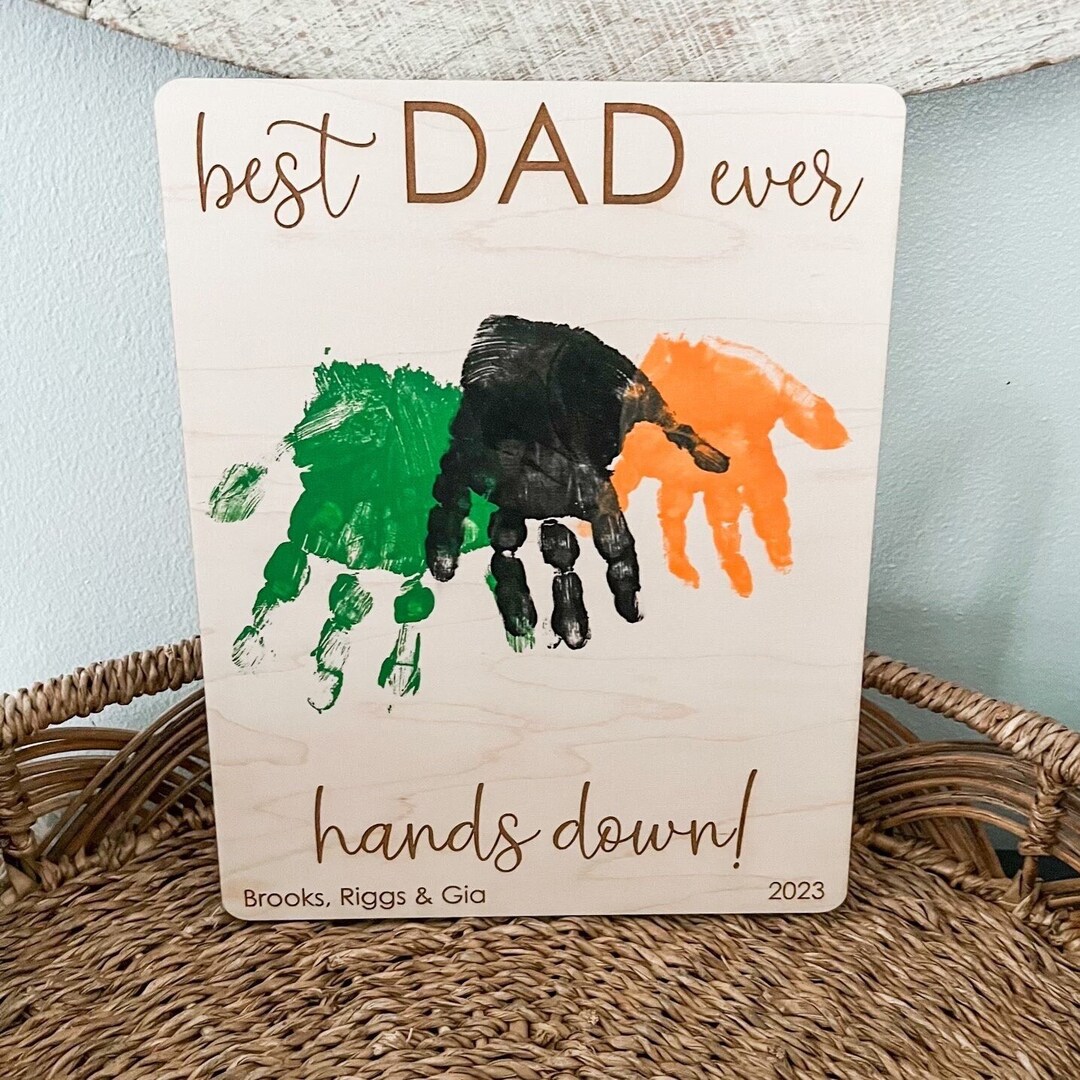 Hands Down Best Dad Ever Personalized Engraved Wood Sign Custom Message ...