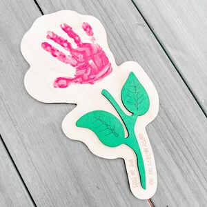 Flower Handprint Art Craft Mother's Day Keepsake Gift from Child First Mother's Day Gift Kid's Craft Grandma Gift DIY Hand Print Flower