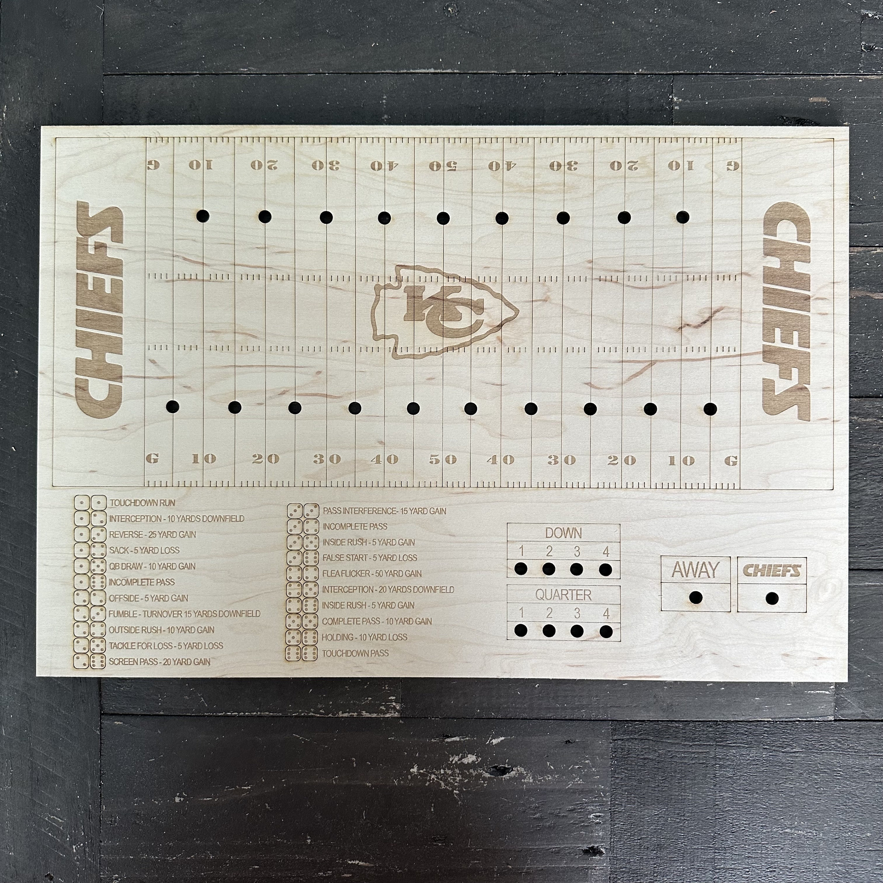 Custom Football Board Game Dice and Pegs Football Game Day Board Game Sports Board Game Family Game Night Football Dice Game Board for Kids