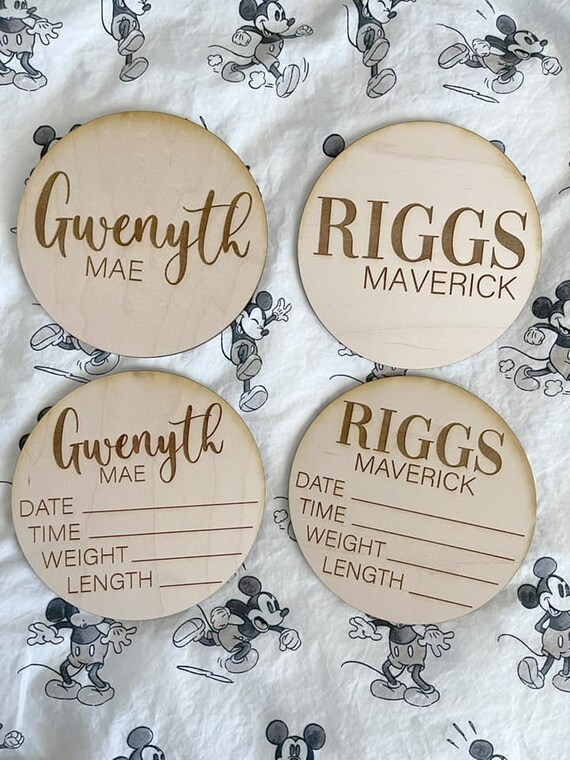 Newborn Announcement Name Tag Newborn Name Tag Baby Name Etsy