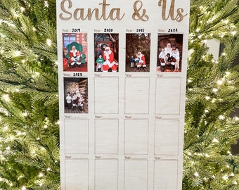 Santa & Us Photo Board: Christmas Picture Frame, Gift for Grandma