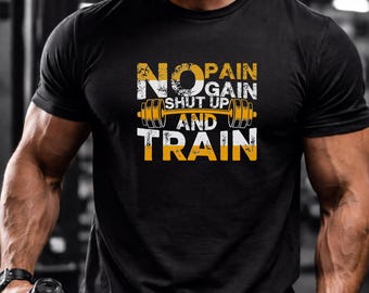 Shut Up And Train Gym T Shirt | Fitness Motivation Workout Tee