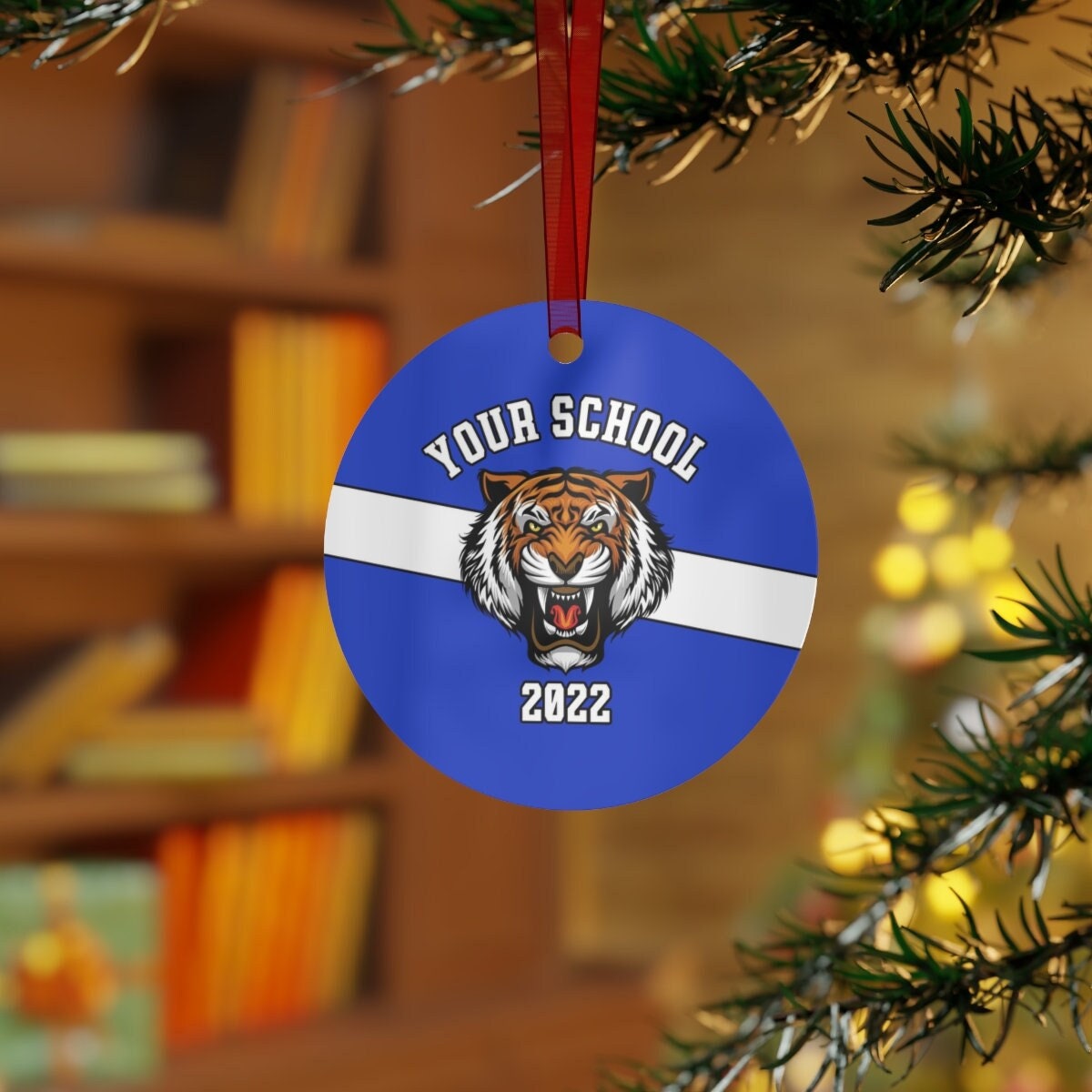 Custom School Ornament, Your School Name, Mascot & Colors Add a Teacher