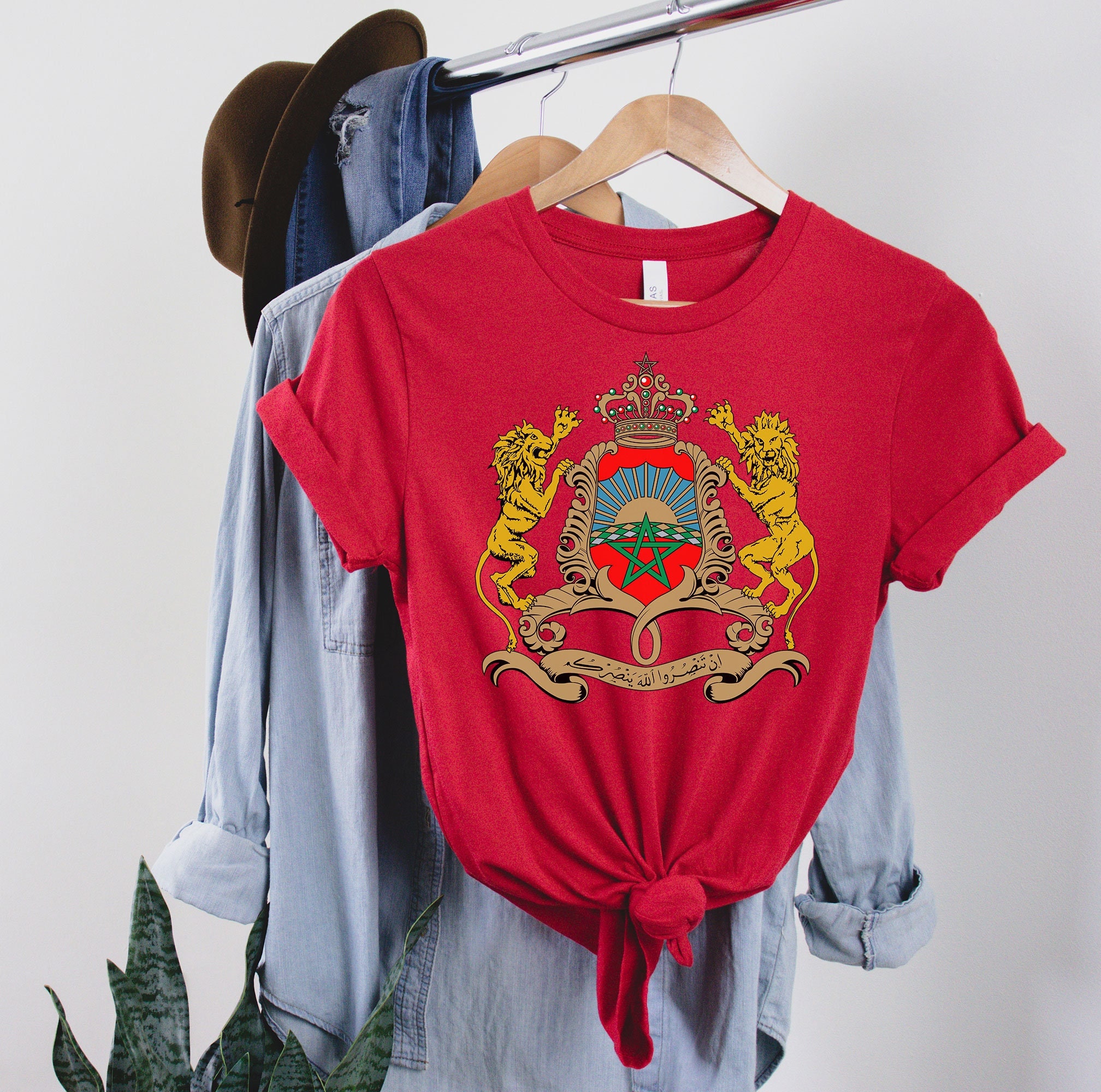 Discover Morocco World Cup Morocco World Cup 2022 National Football Team Logo Shirt