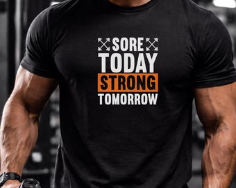 Wunde heute starke Morgen Gym T-Shirt | Fitness Motivation Workout Tee