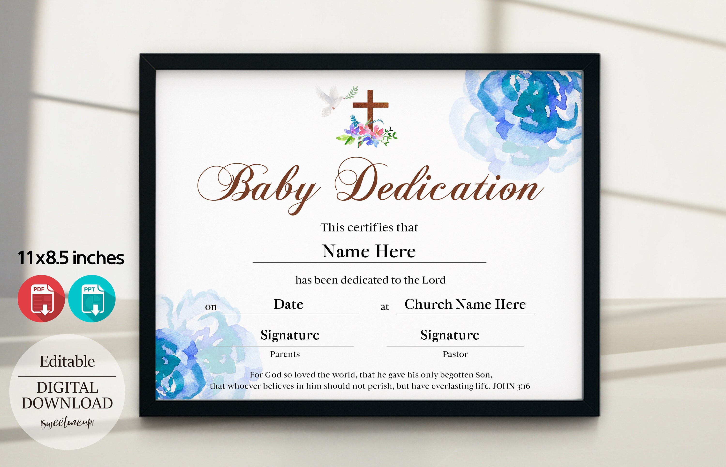 Boy Baby Dedication Certificate, Baby Dedication Certificate Template