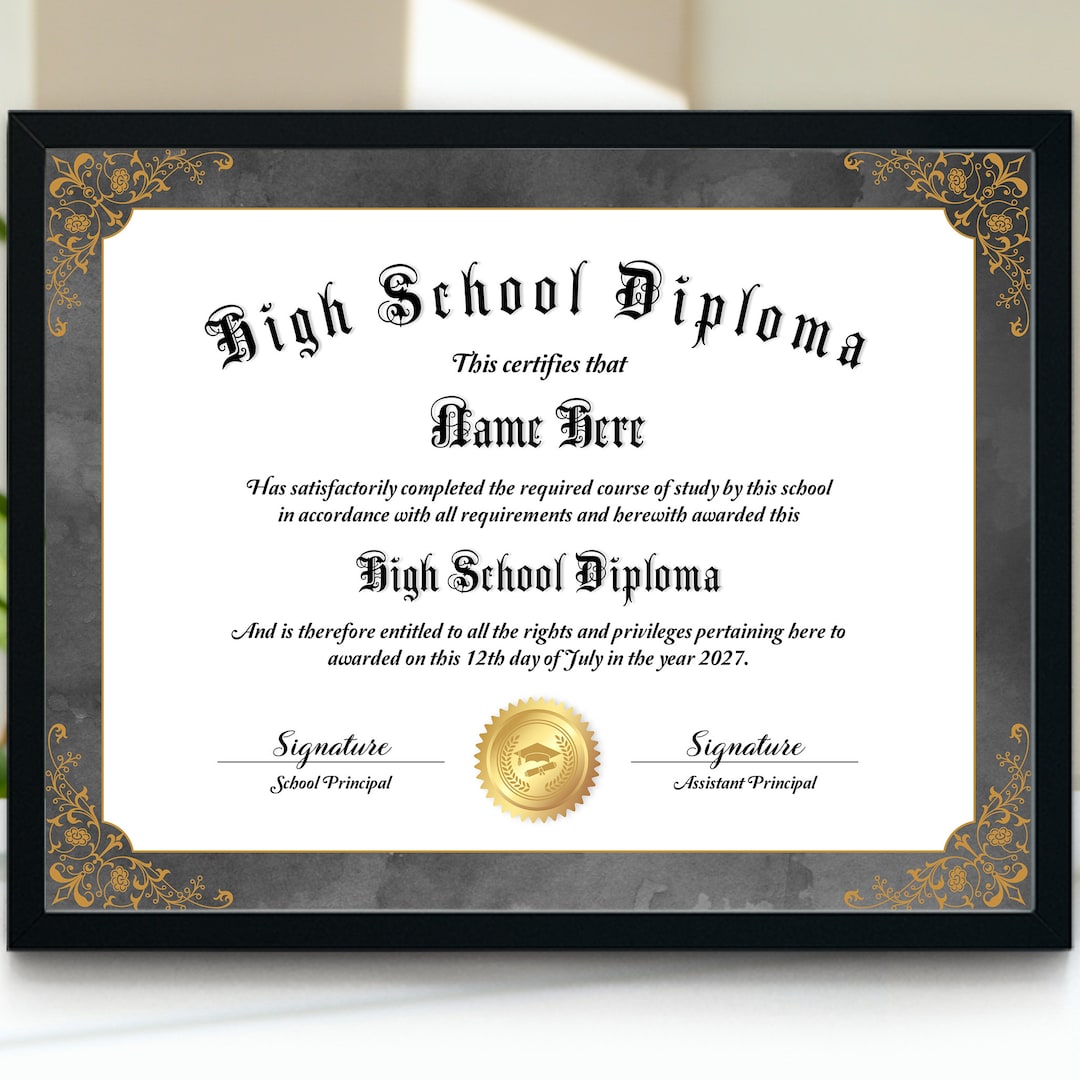 High School Diploma Template Personalized Highschool Diploma High School Diploma Template Personalized Highschool Diploma