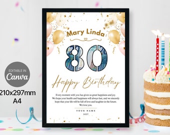 Geldcadeau voor 80e verjaardag, gepersonaliseerd geldcadeau voor de 80e verjaardag, 80e verjaardagscadeau voor grootouders, verrassingsgeld cadeau-ideeën