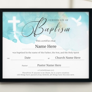 11x8.5 Baby doopcertificaat, doopcadeau, doopcertificaat, jongen/meisje doop, bewerkbare doopcertificaatsjabloon, Bp03