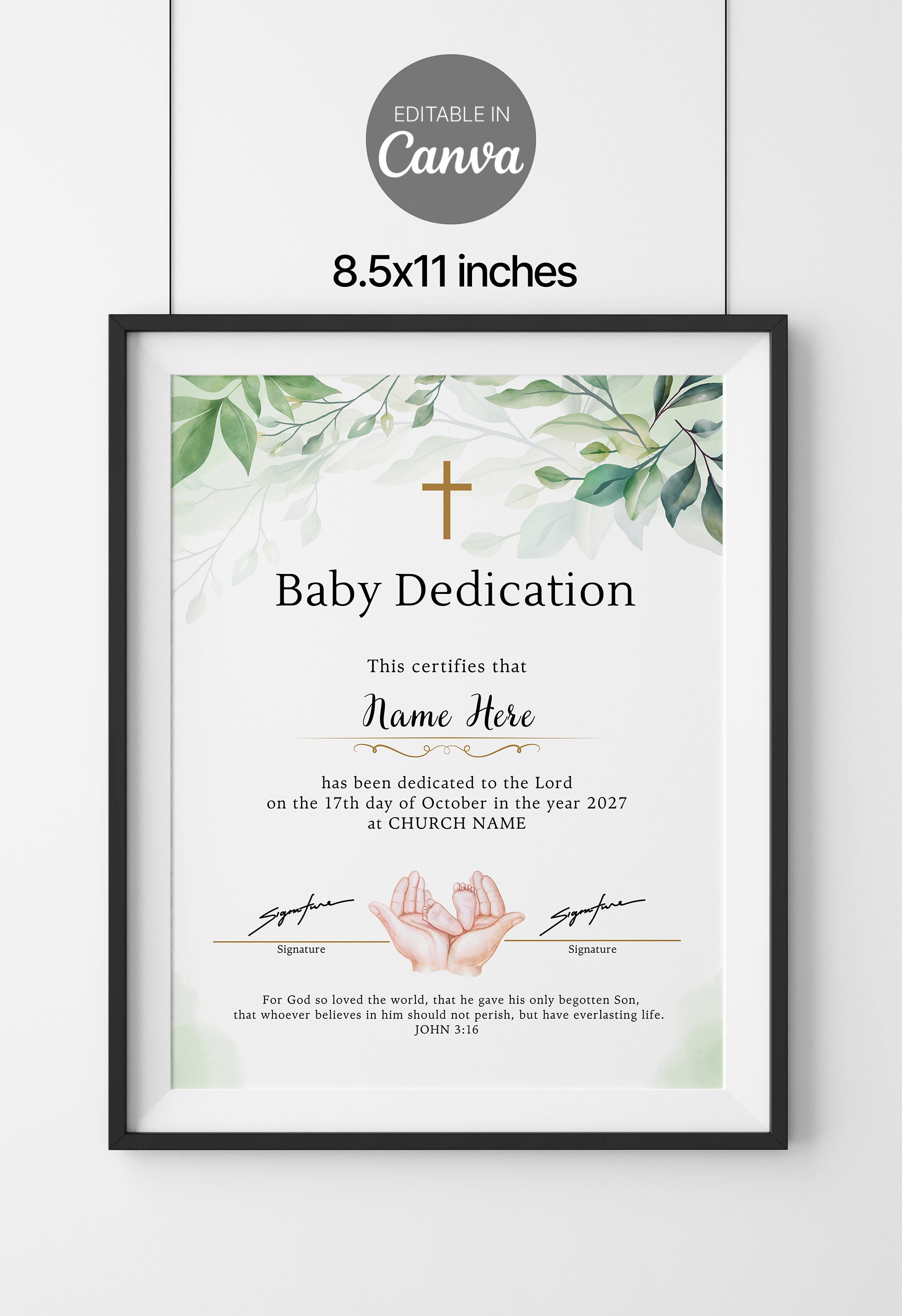 Baby Dedication Gifts Baby Dedication Certificate Printable