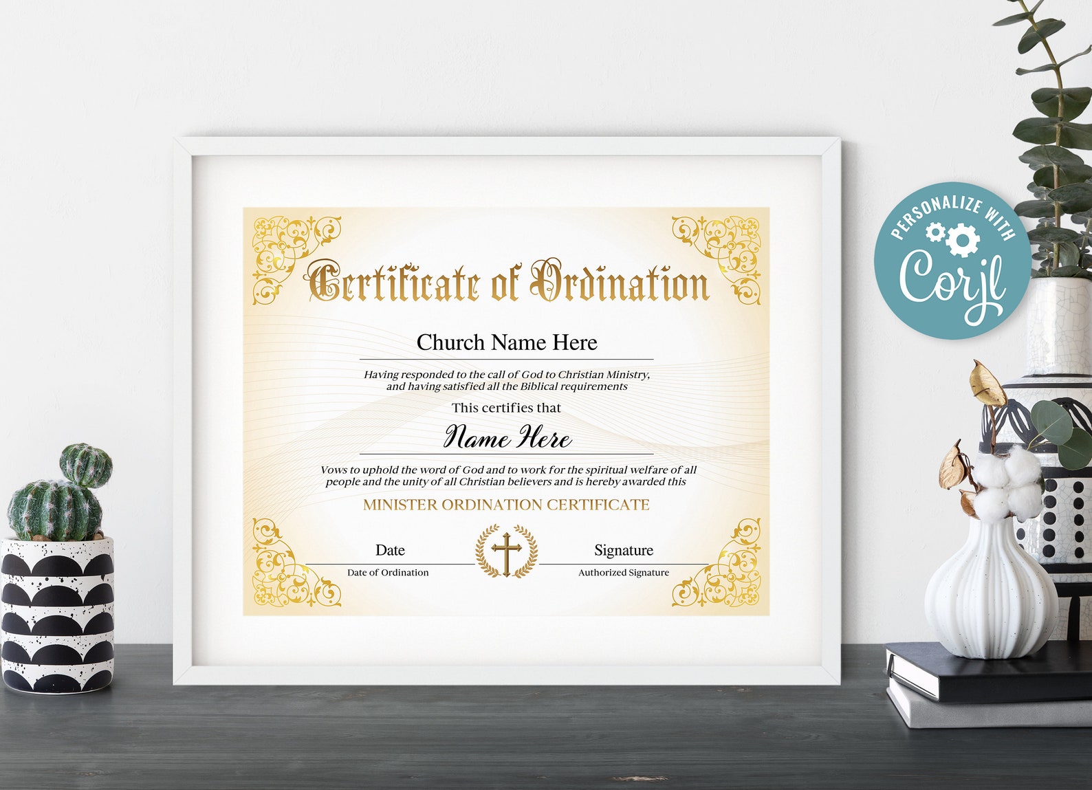 Editable Ordained Minister Certificate Template, Editable Licensed ...