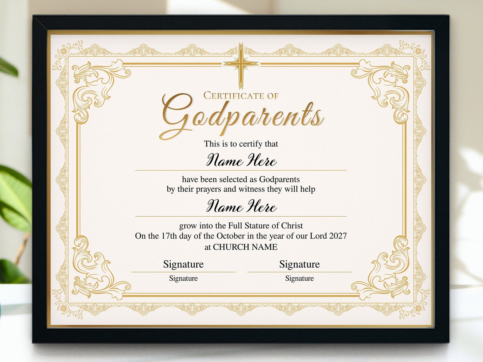 Godparents Certificate Template Printable Editable Godparents Etsy Godparents Certificate Template Printable Editable Godparents Etsy