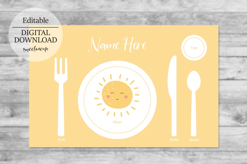 Montessori Educational Placemat Montessori Placemat Etsy