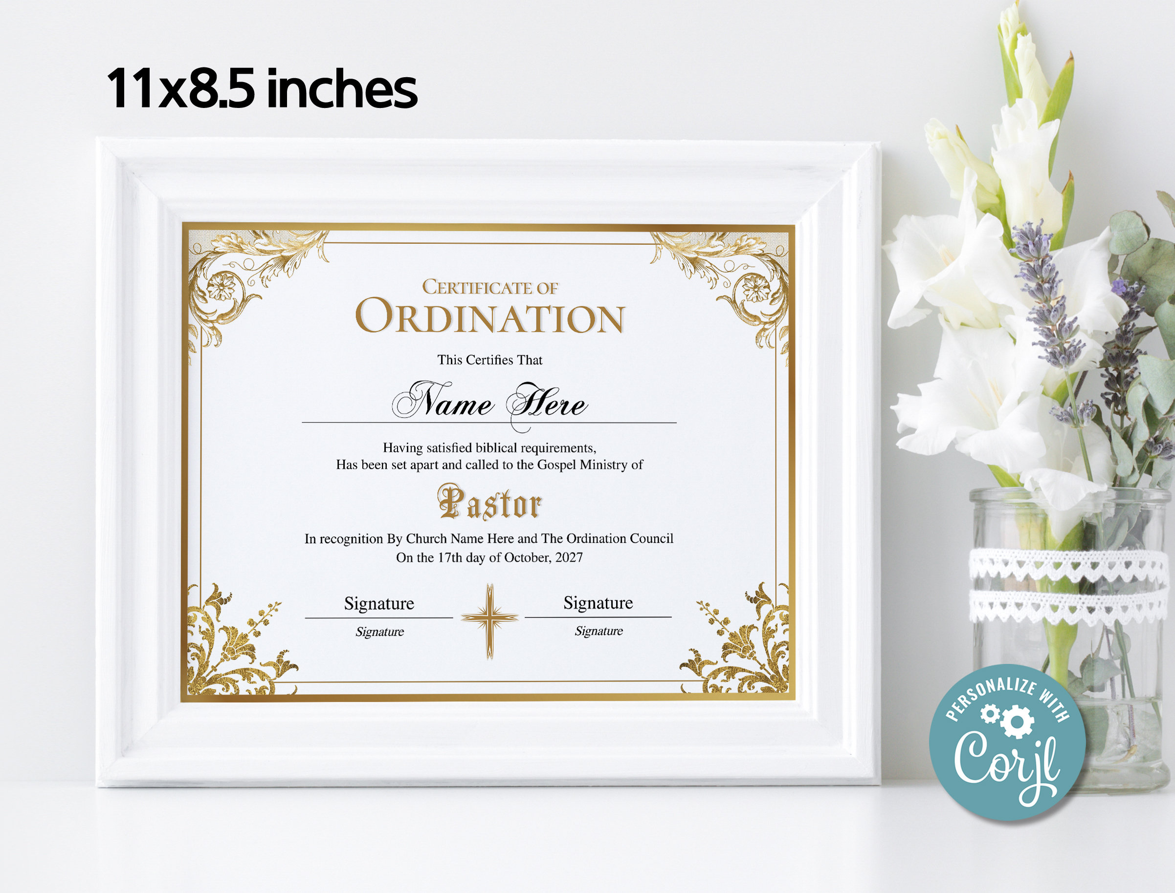 Pastor Ordination Certificate Template Editable Certificate of Pastor Ordination Certificate Template Editable Certificate of
