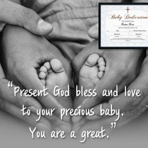 11x8.5 Baby Dedication Certificate, Baby Boy Dedication Certificate ...