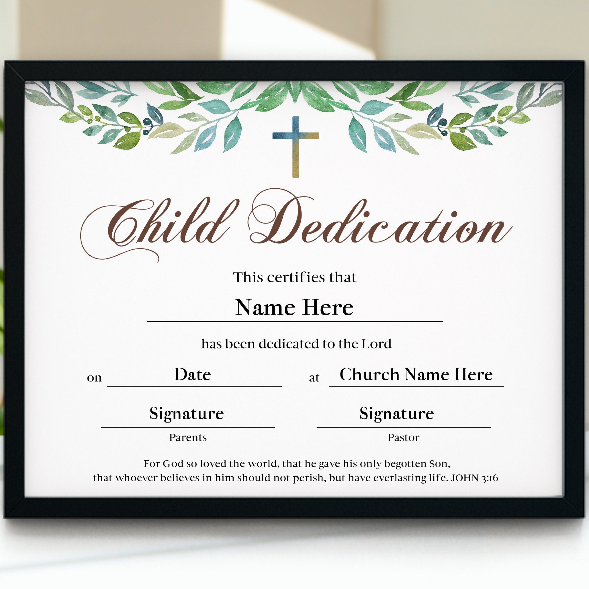 Baptism Cards For Girls Certificate Baby Dedication Card X 11