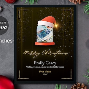 Custom Christmas Money Gift, Diy Money Gift Ideas, Personalized Christmas present, Music box Cash Gift, Geldgeschenk Weihnachten, Canva