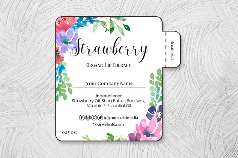 Editable Lip Balm Label, Chapstick Label Template, Online Lip Balm ...