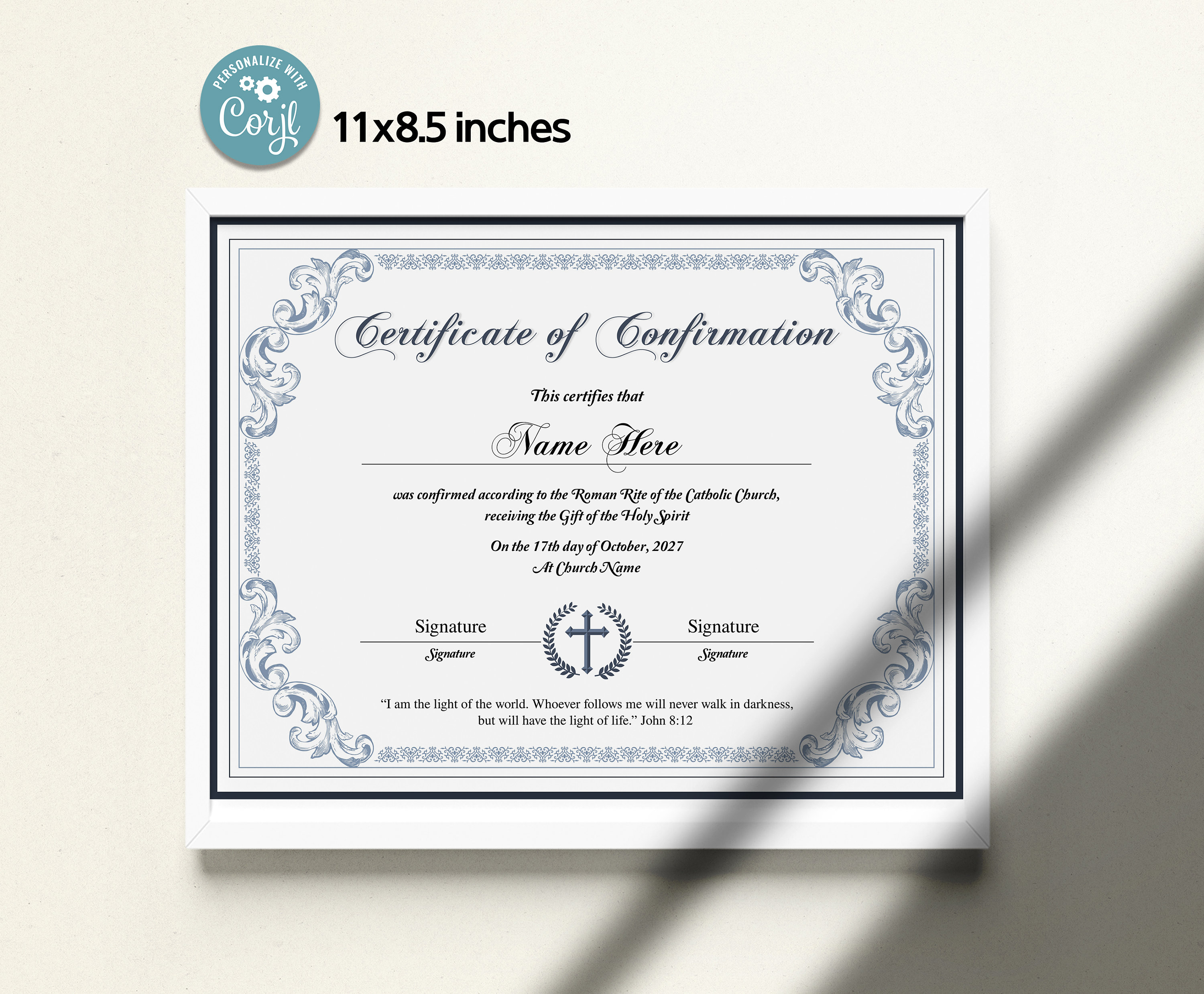 Editable Confirmation Certificate Template Minimalist - Etsy