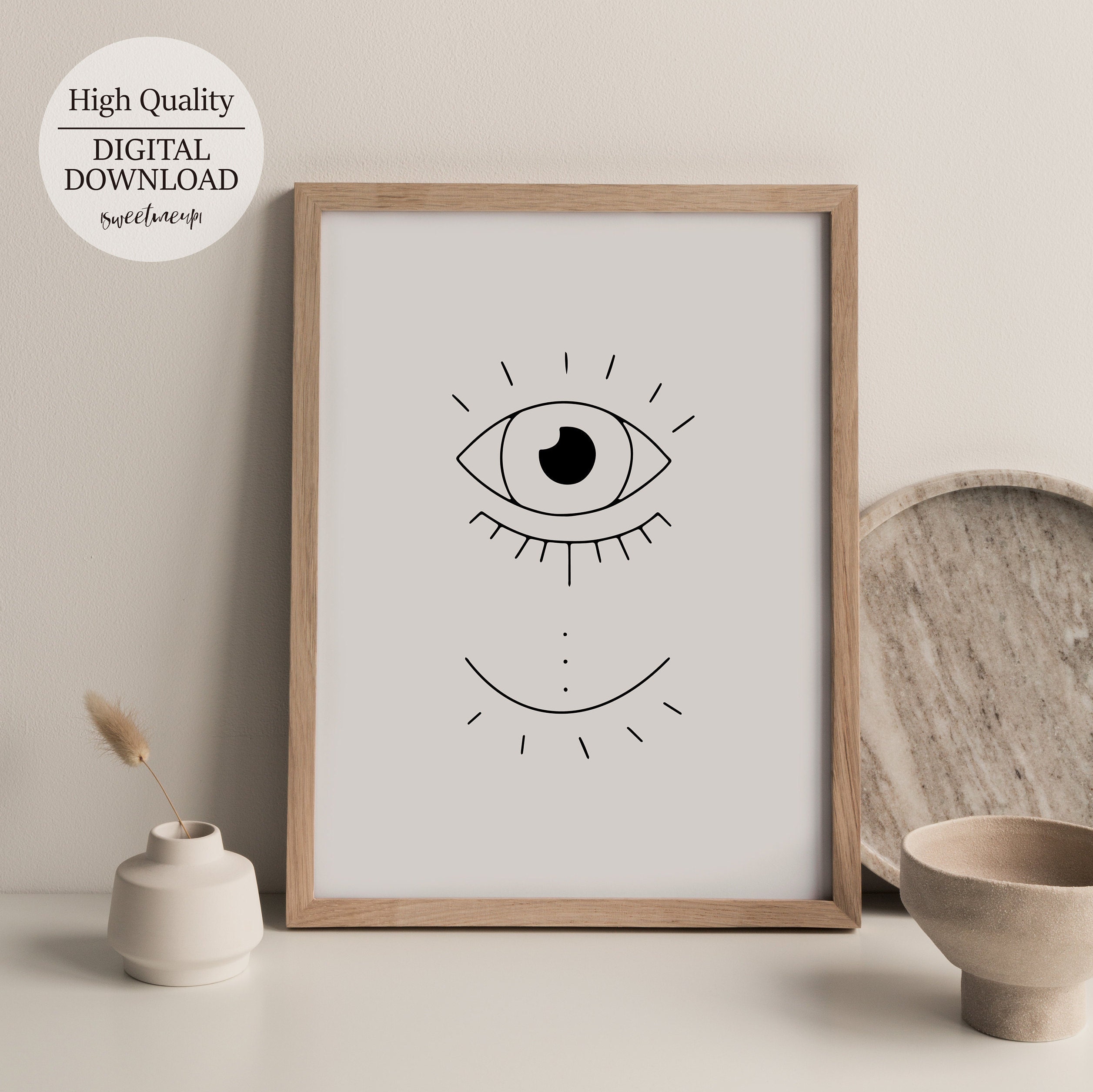 pix Evil Eye Line Drawing etsy