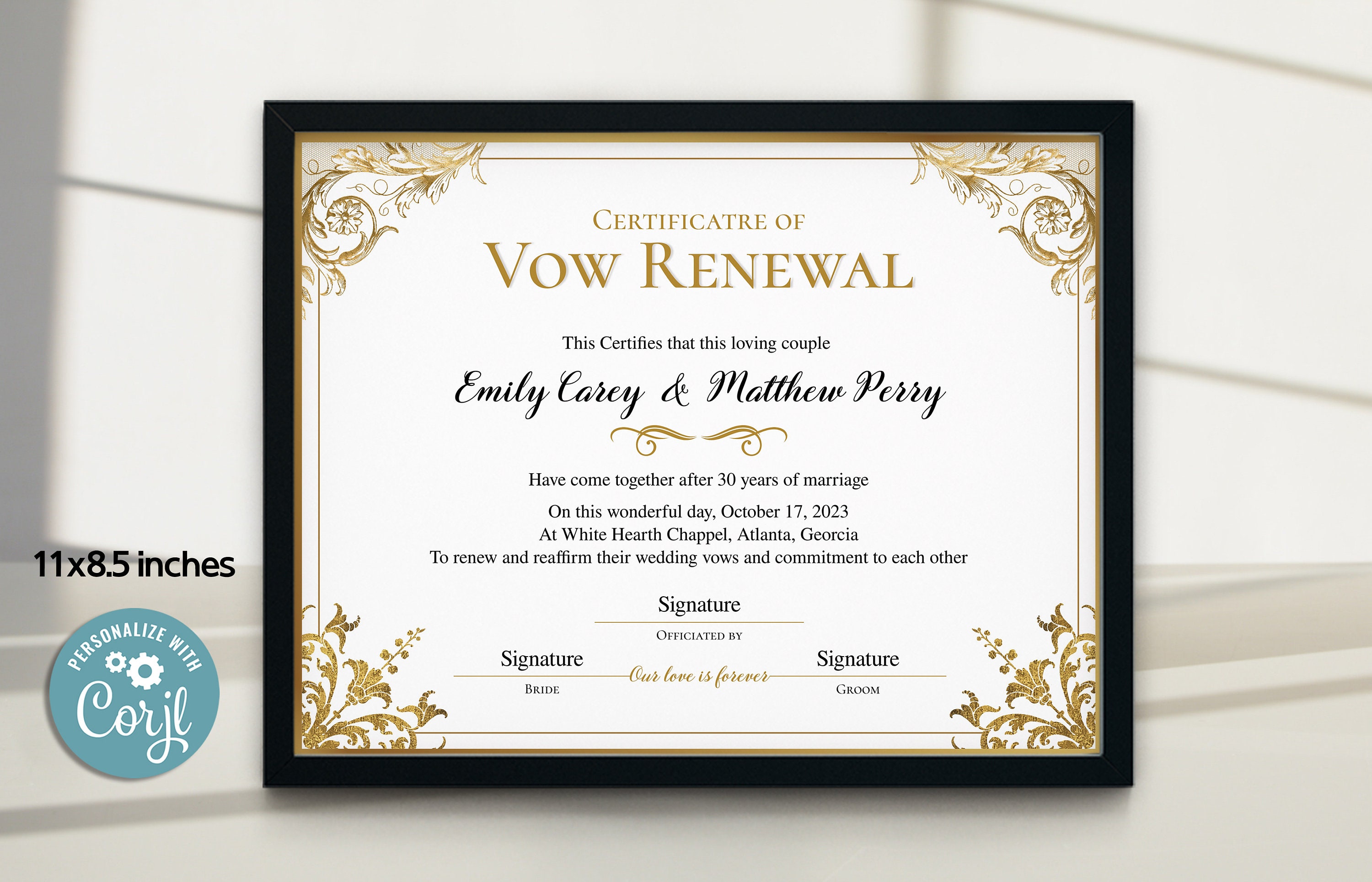 Vow Renewal Certificate Elegant Certificate of Vow Renewal Etsy Vow Renewal Certificate Elegant Certificate of Vow Renewal Etsy