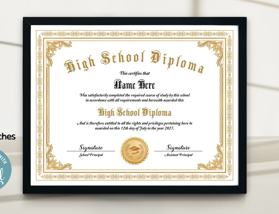 Printable High School Diploma, Editable Homeschool Diploma, General ...