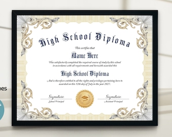 Exclusive GED Diploma, Home School Diploma, Editable High School Diploma Template, General Equivalency Diploma,Customizable Diploma Template