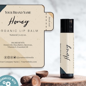 Lip balm labels template, Printable, Editable, Personalize, Editable Modern Chapstick Label Design, Modern Lip Gloss Sticker, DIY  Packaging