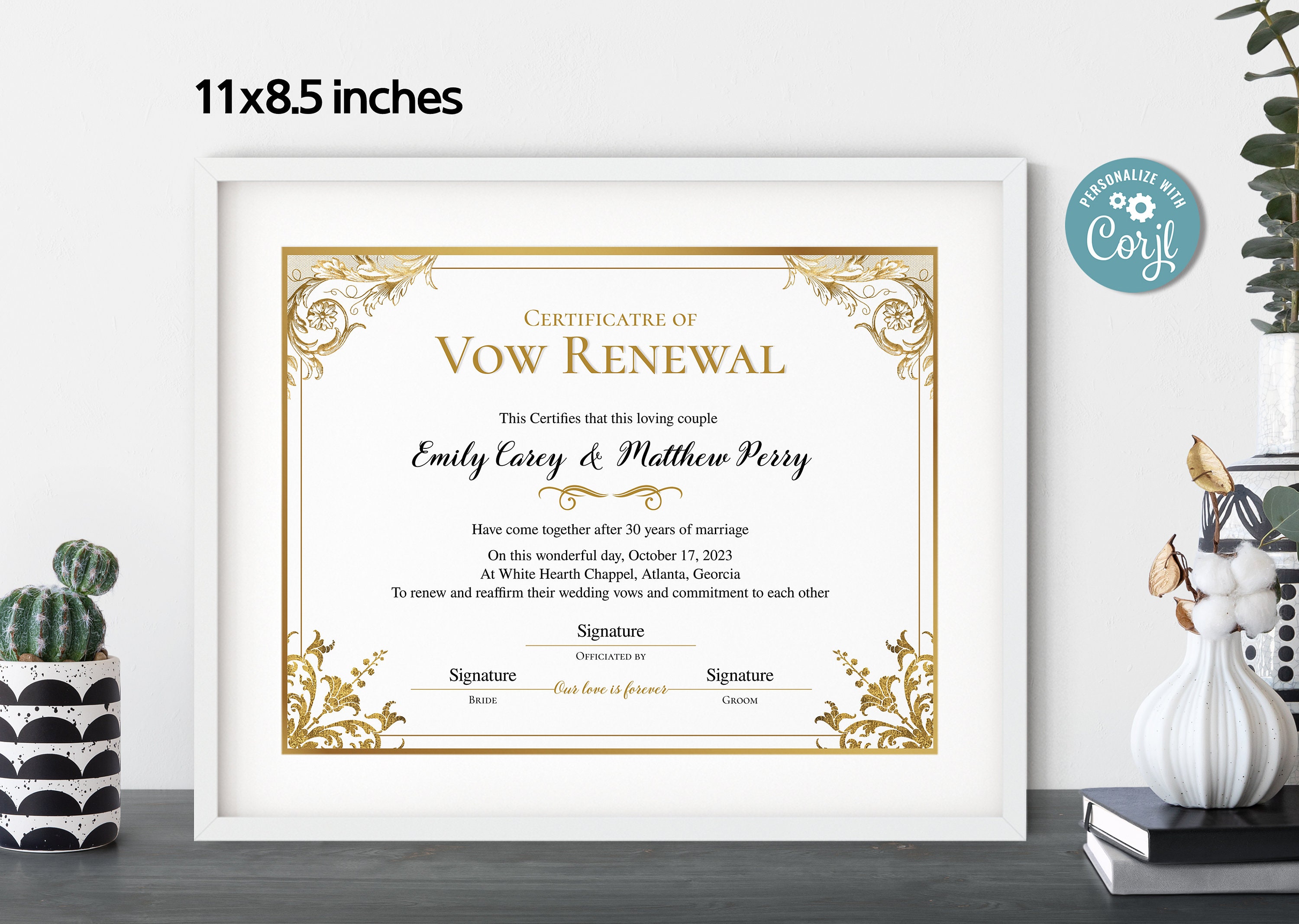 Vow Renewal Certificate Elegant Certificate of Vow Renewal Etsy Vow Renewal Certificate Elegant Certificate of Vow Renewal Etsy