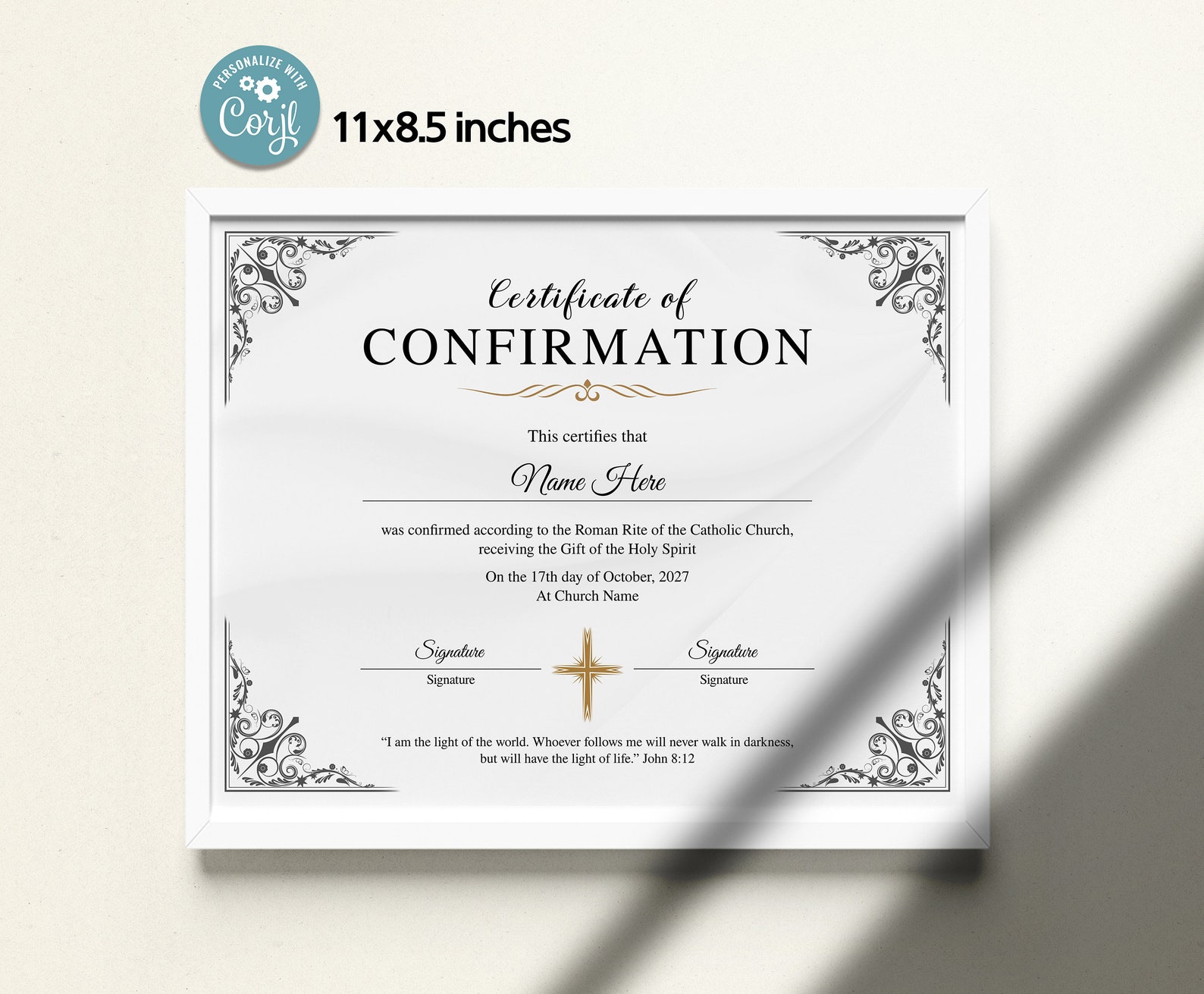 Printable Confirmation Certificate Church Certificate - Etsy
