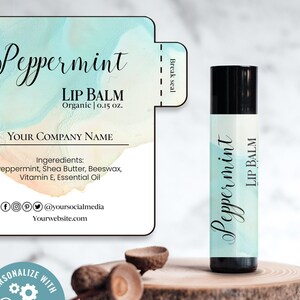 Editable Lip Balm Label Template, Printable Lip Balm Label, Chapstick Label, Lip Balm Stickers Template, Custom Wedding Chapstick Sticker