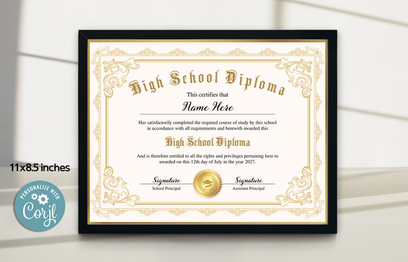 Editable High School Diploma Template - Il 794xN.4836388392 Byik 