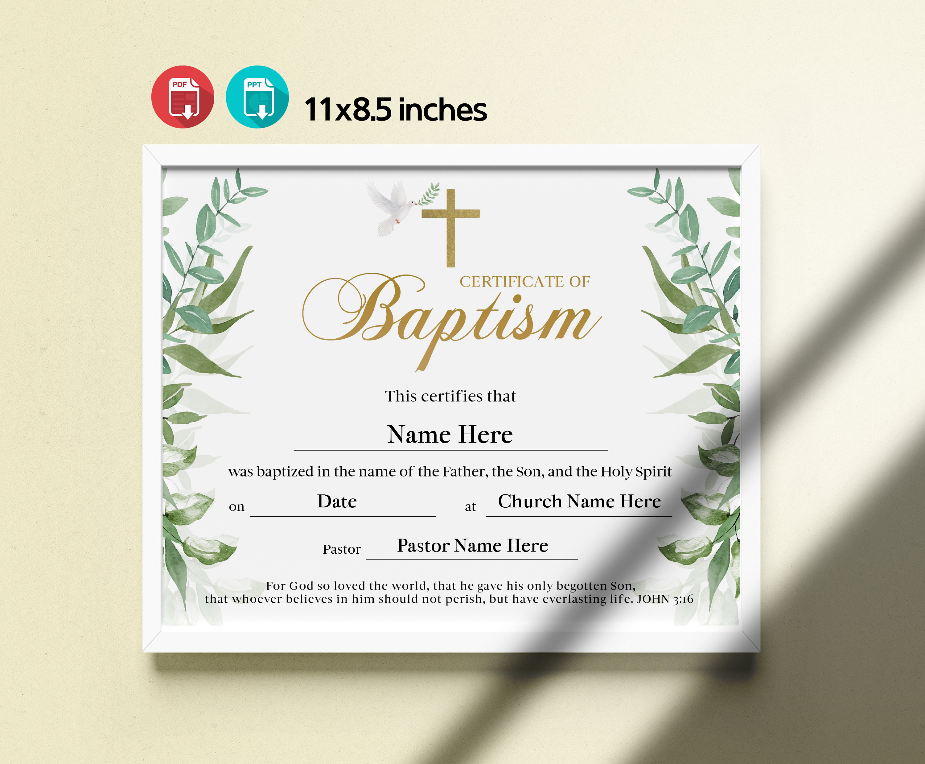 Baby Baptism Certificate Baby Dedication Certificate | Etsy