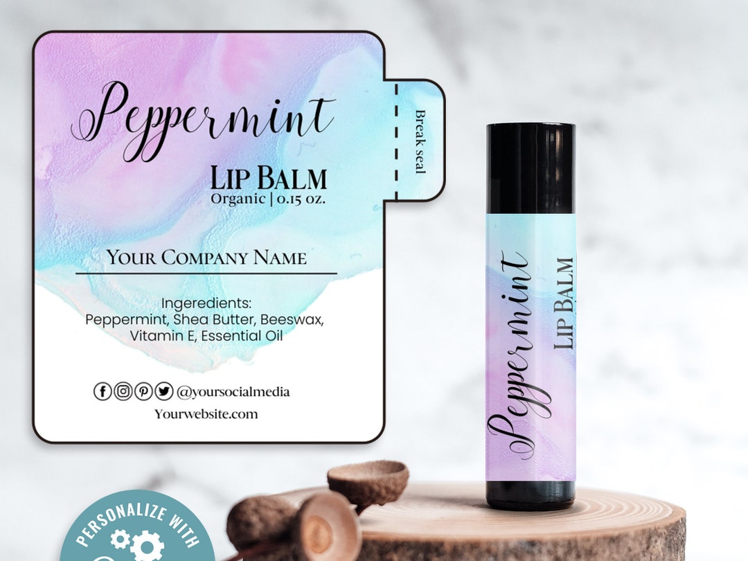 Lip Balm Label Template, Printable Lip Balm Label, Editable Chapstick ...