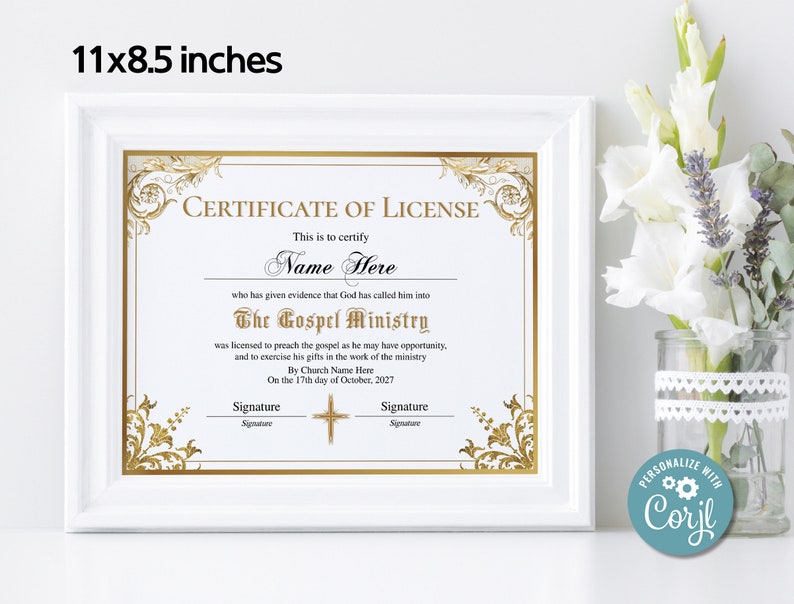 Gospel Ministry Certificate Template, Elegant Licensed Minister Gospel Ministry Certificate Template, Elegant Licensed Minister