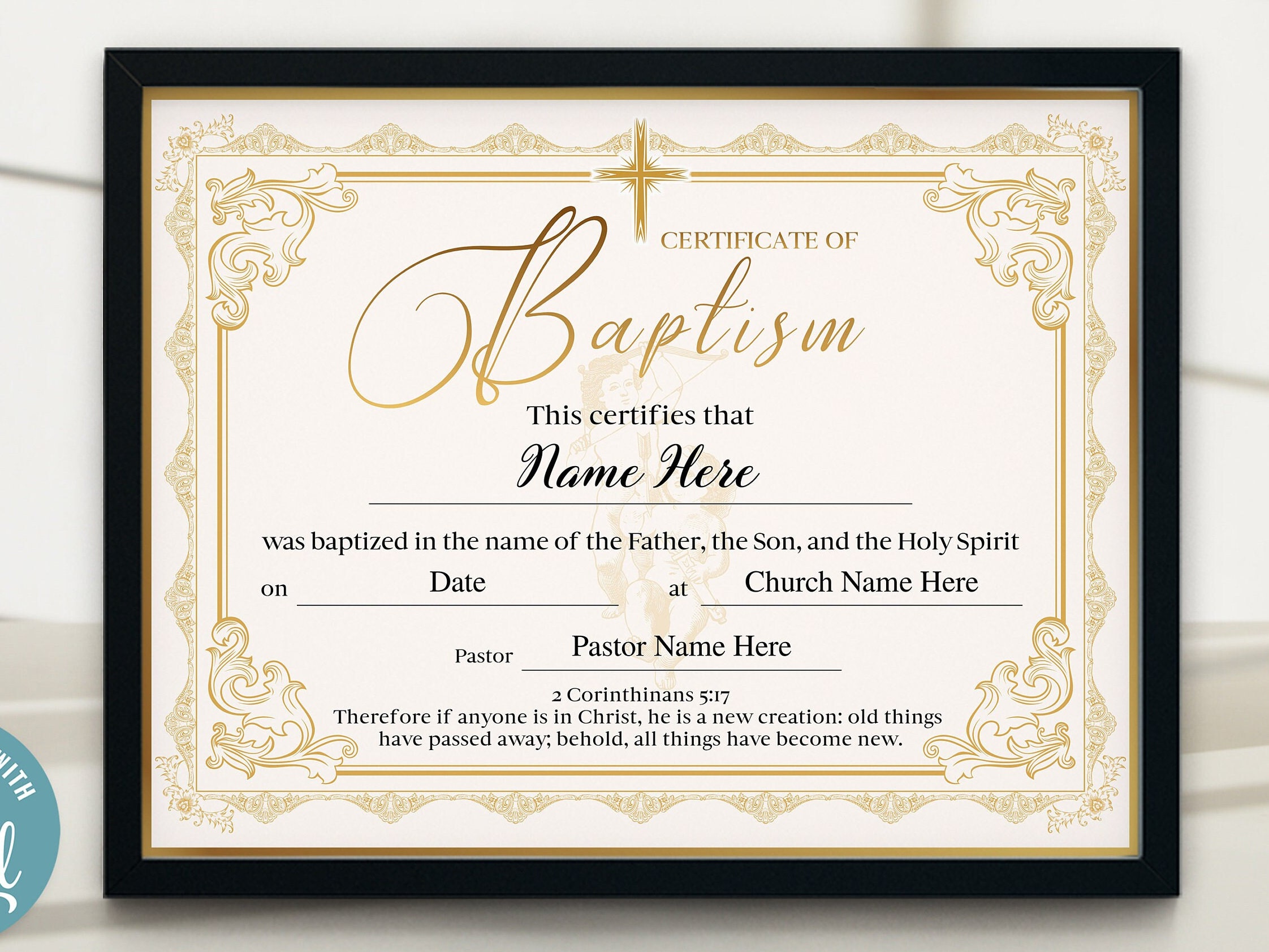 Baptism Certificate Template Baptism Gift 11x8 5 Certificate of