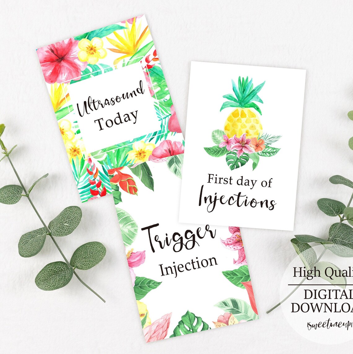 Pineapple IVF Milestone Cards IVF Gifts The wish Gifts Ivf Etsy