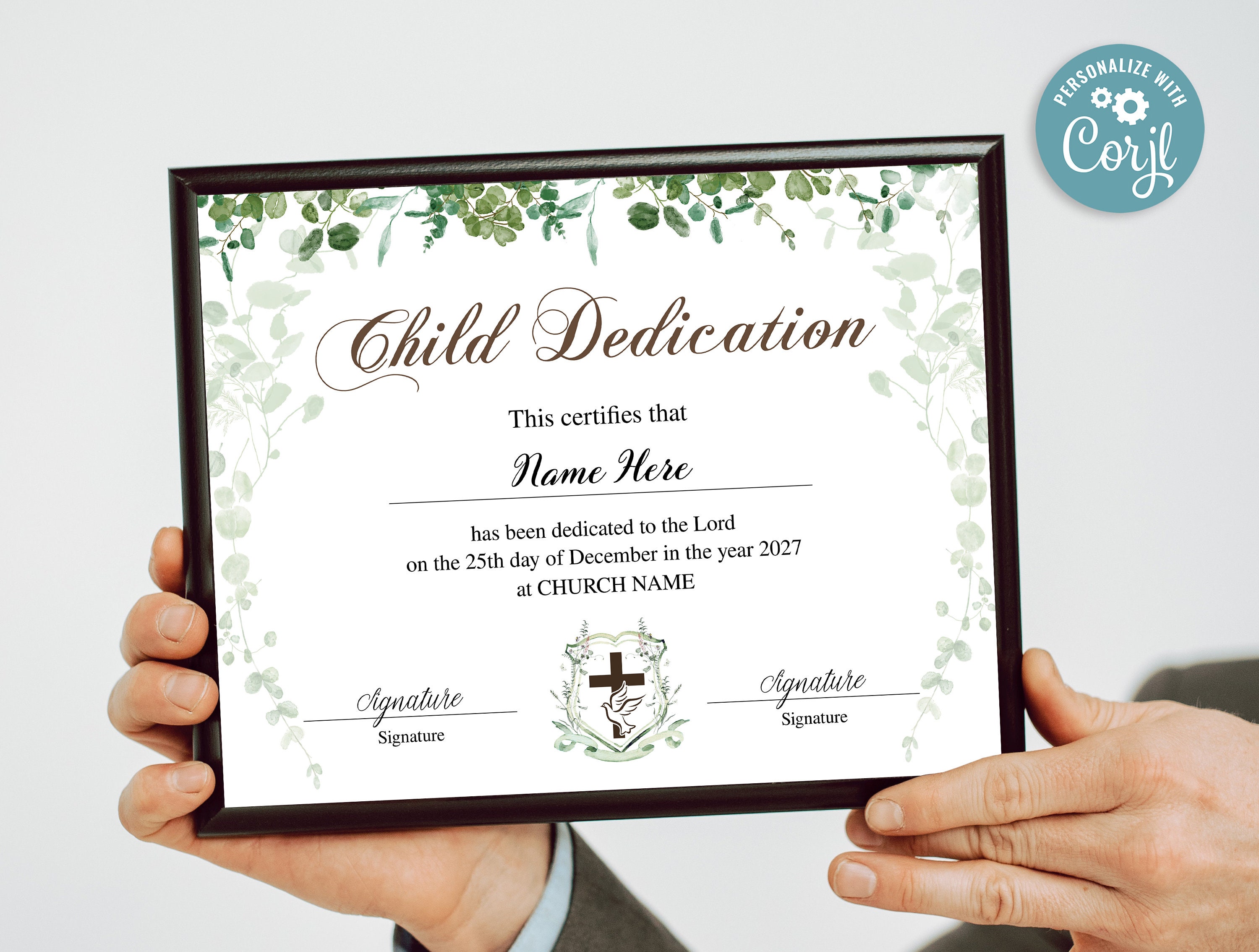 Child Dedication Lettering Child Dedication Certificate Template, Editable Child Dedication ...