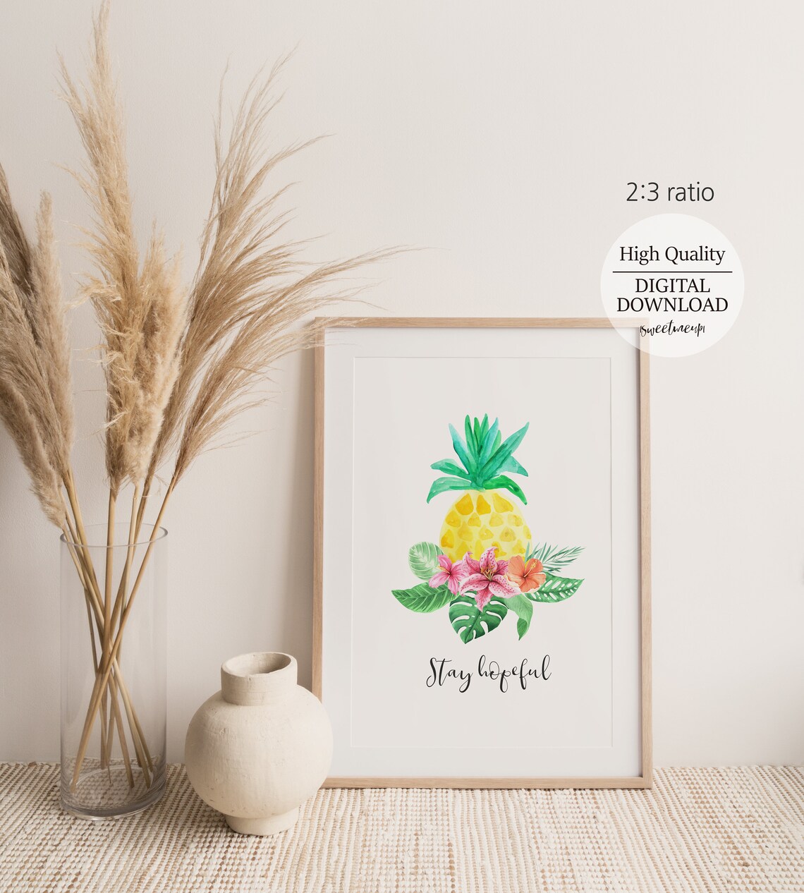 Stay Hopeful Pineapple Printable IVF IVF Printable Quote Etsy