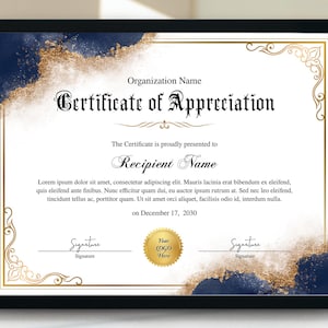 Editable Certificate of Appreciation Template, Printable Appreciation Certificate, Certificate of Recognition Corporate Award Certificate