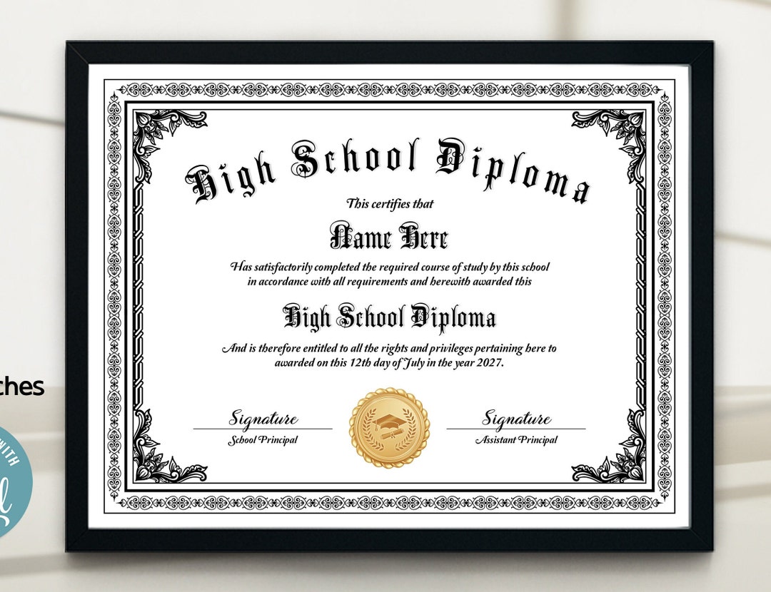 Exclusive GED Diploma, Printable Home School Diploma, High School ...