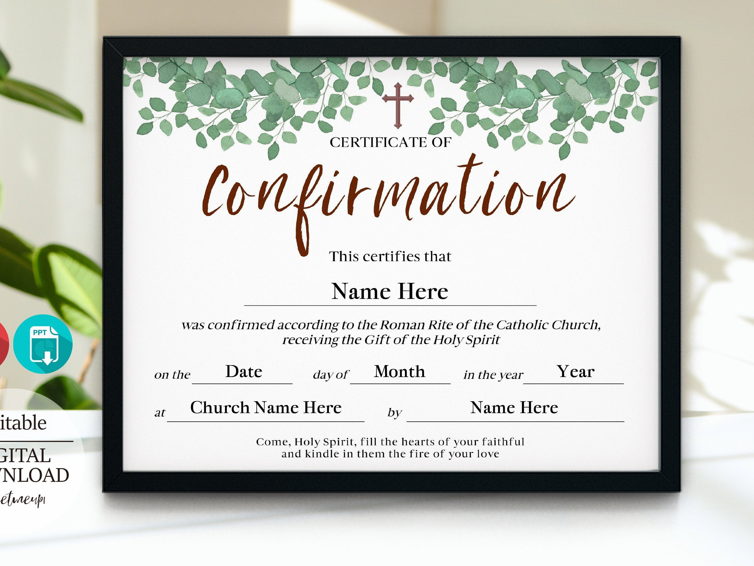Printable Confirmation Certificates Catholic